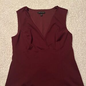 Banana Republic Red V-Neck Sleeveless Blouse